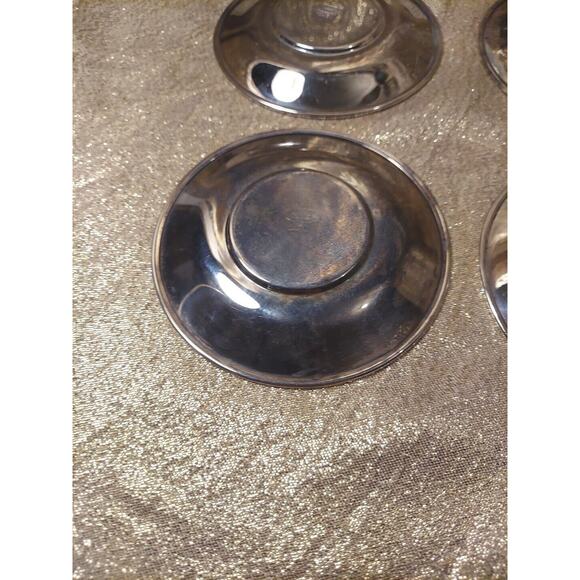 4 Demitasse Continentale Saucers Silverplate, Plates Only, No Cups, 4", Brazil - Picture 10 of 12